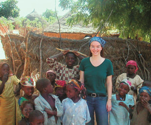 Marissa Lemargie with children in Niamey, Niger